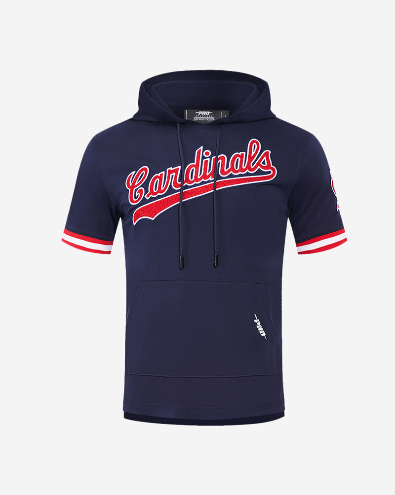 PRO STANDARD St. Louis Cardinals Classic Chenille Double Knit Short Sleeve Pull Over Hoodie LSC135093-MDR Blue 1