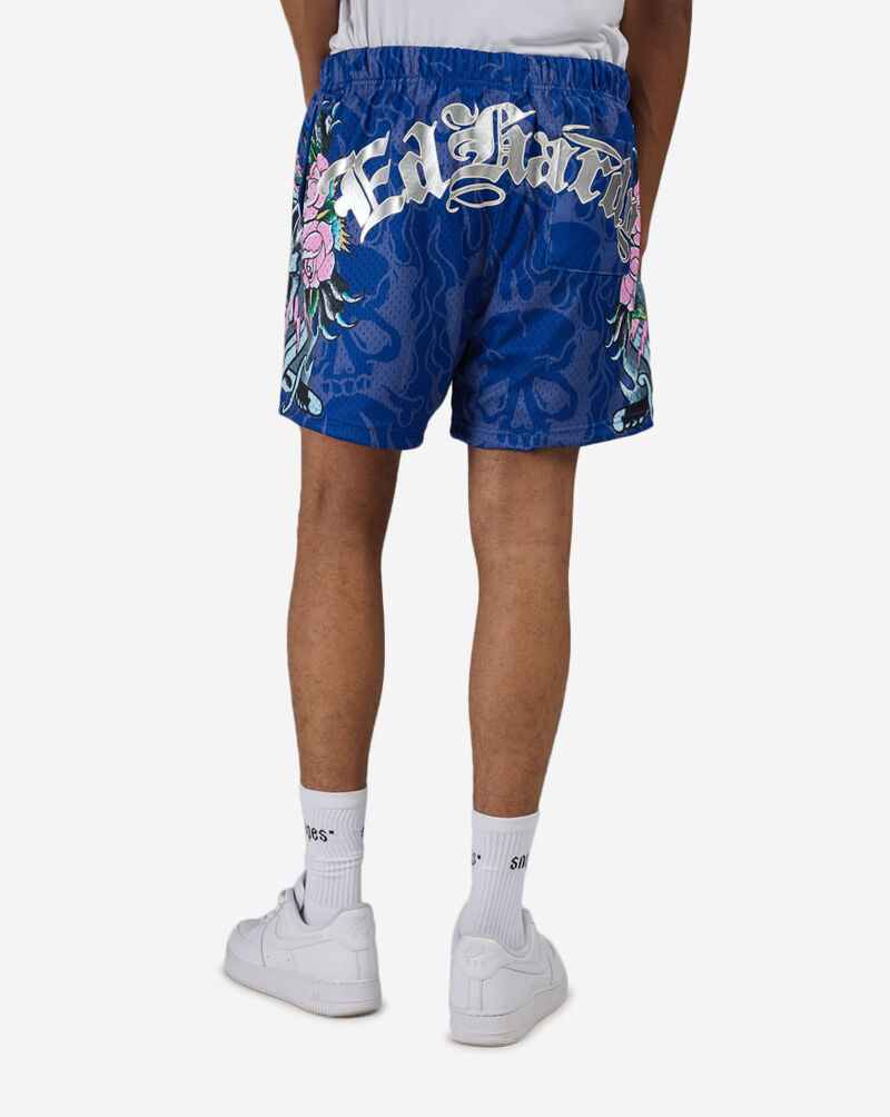 Ed Hardy Panther Printed Mesh Short EHM800418-COB Blue 2