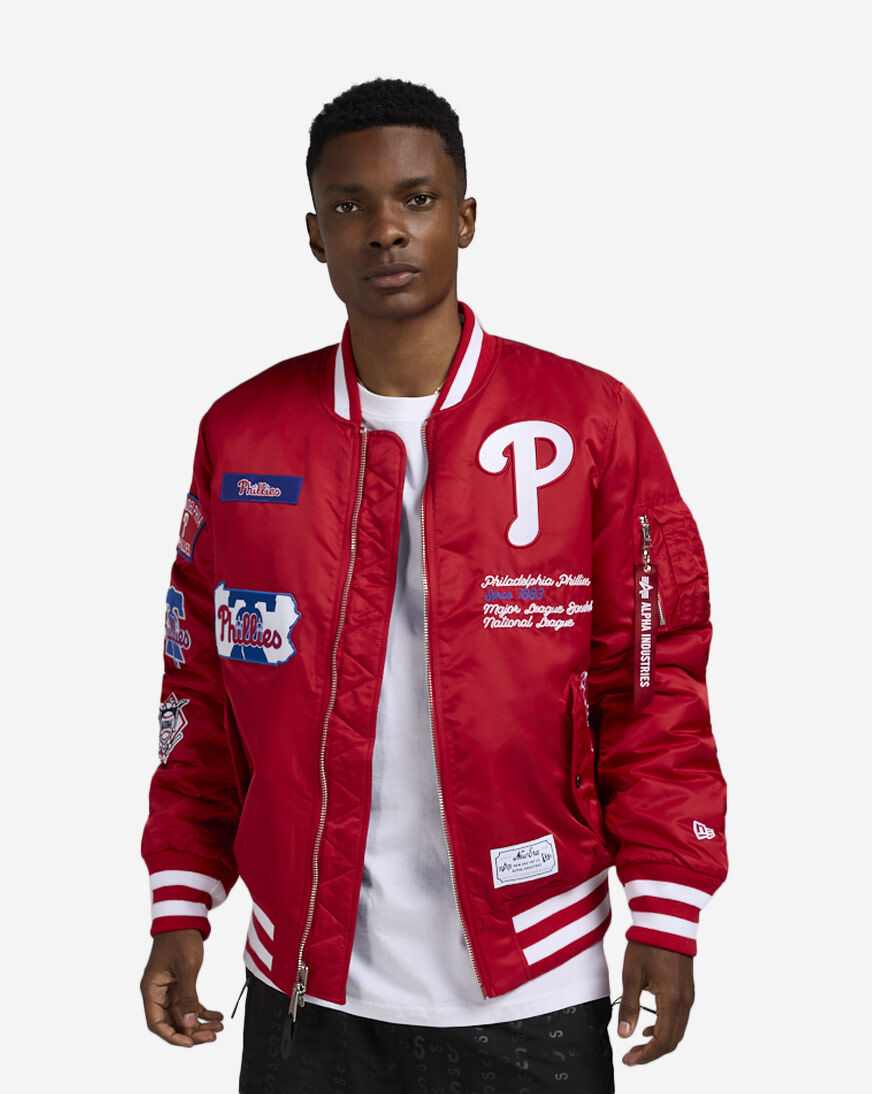 Shop New Era Alpha Industries Philadelphia Phillies Bomber Jacket