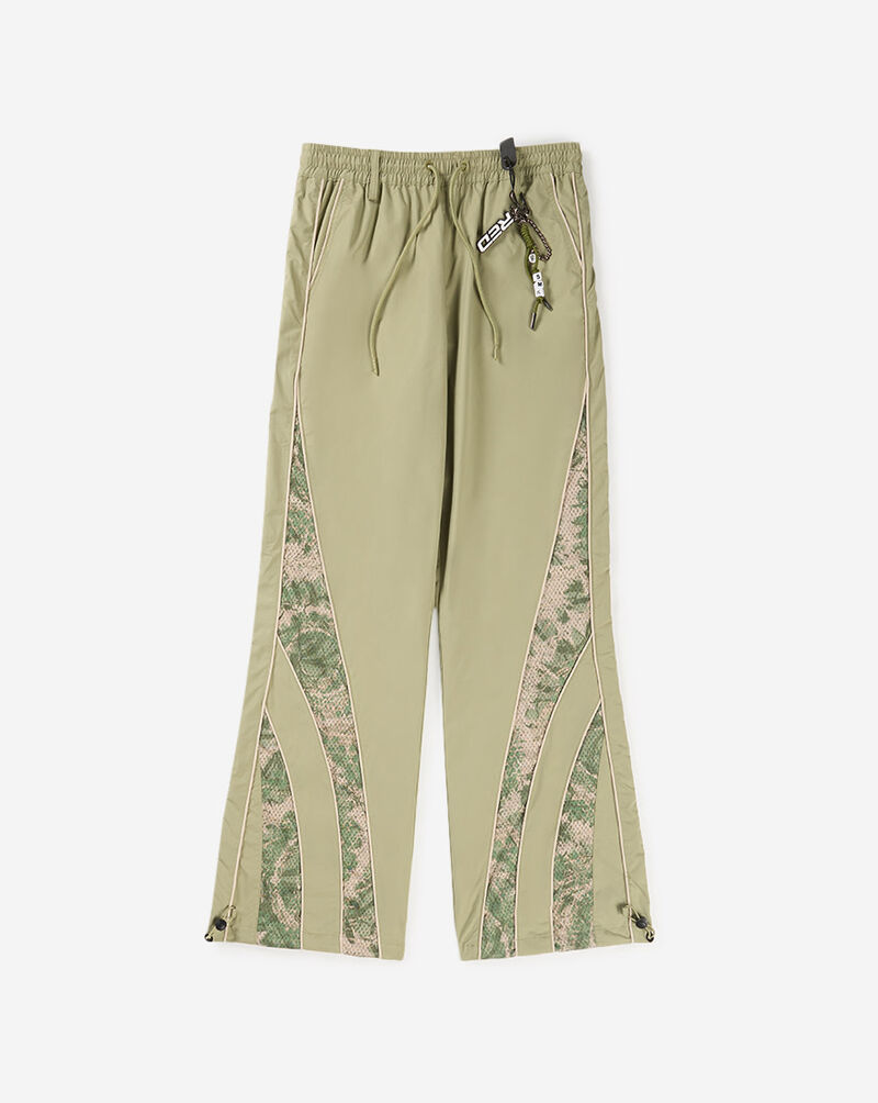 Smoke Rise Wide Leg Mesh Insert Woven Track Pants RWP26S416SNZ-OILGREEN Green 1