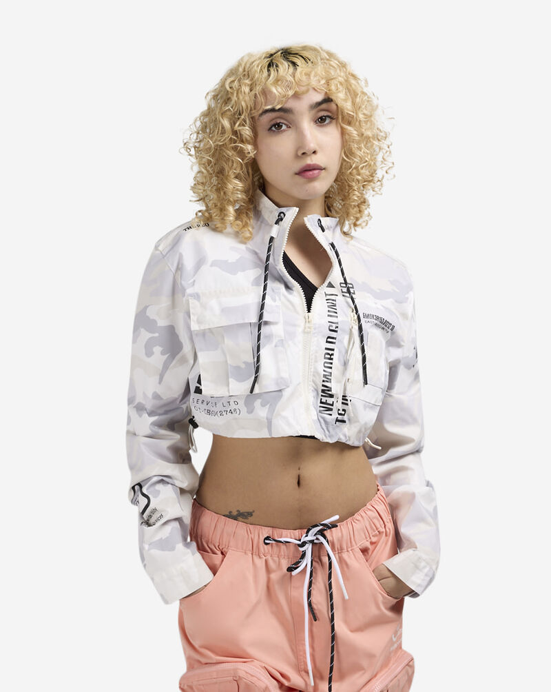 Smoke Rise Cropped Nylon Jacket EW24172SN-OAT Beige 1