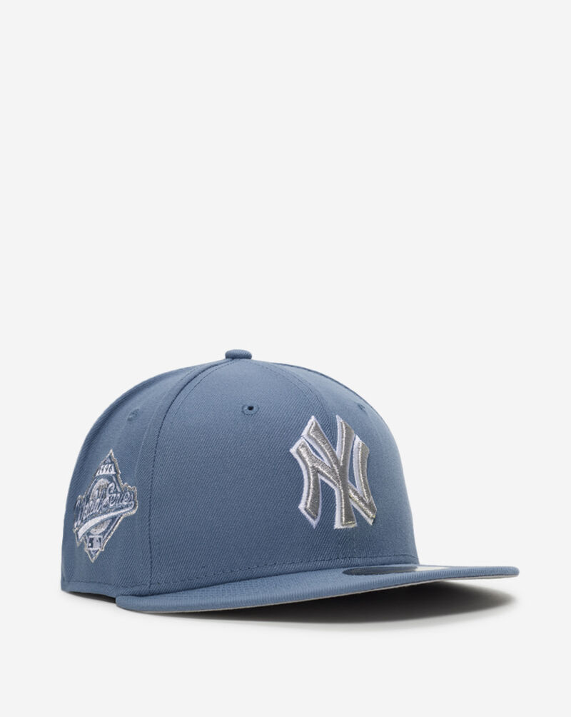 New Era 59Fifty New York Yankees Metallic Fitted Hat 70931920 Blue 1