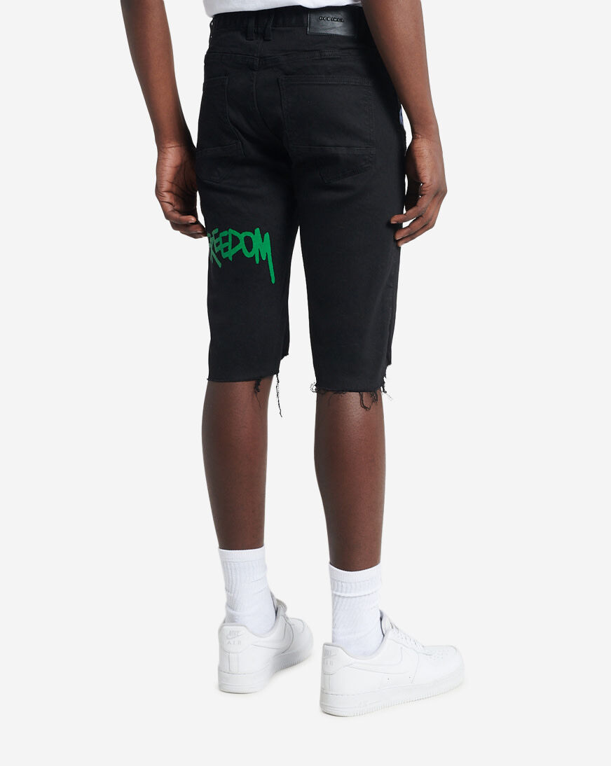 Shop Smoke Rise Cargo Art Doodle Denim Shorts JS22109J-JB