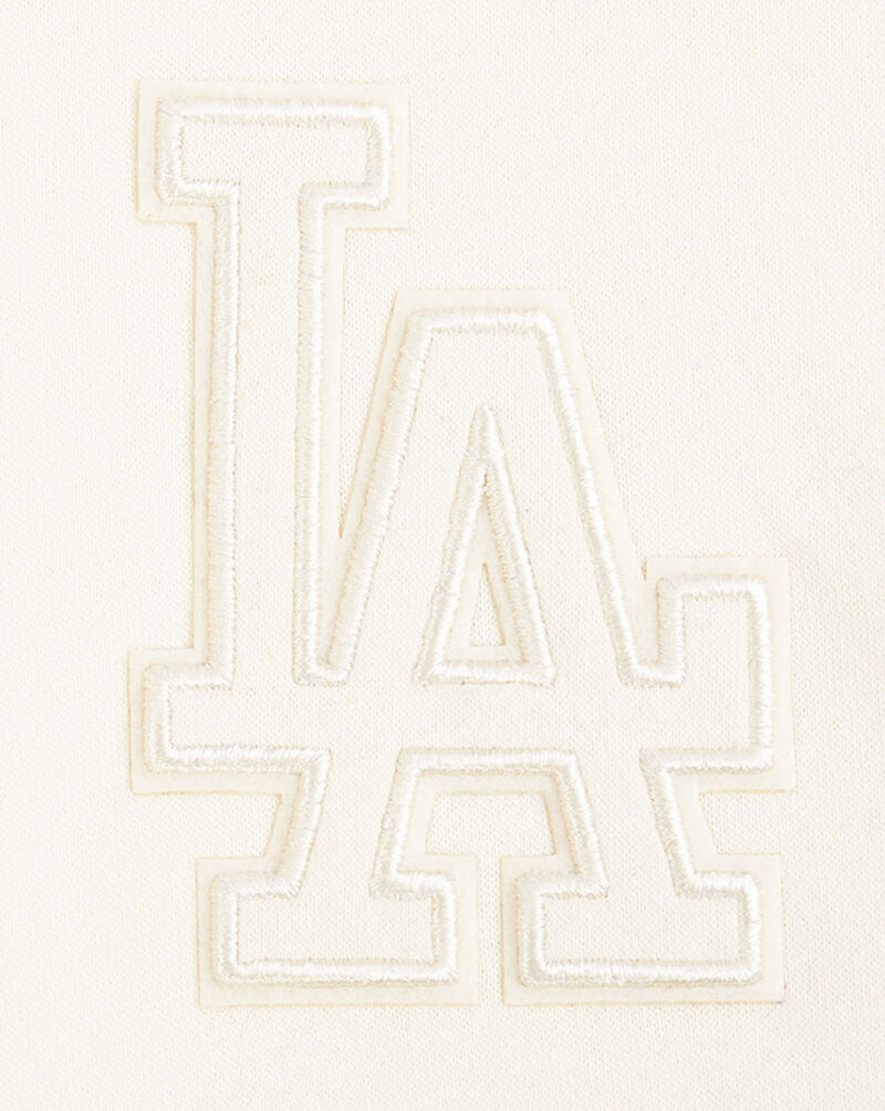 PRO STANDARD Big Girls' Los Angeles Dodgers Neutral Fleece Pull Over Hoodie LLDBC315039-EGG cream 2