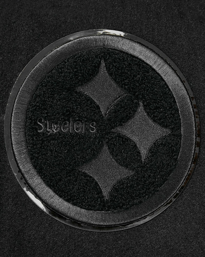 PRO STANDARD Pittsburgh Steelers Triple Black Wool Varsity Jacket FPS6410189-3BK Black 2