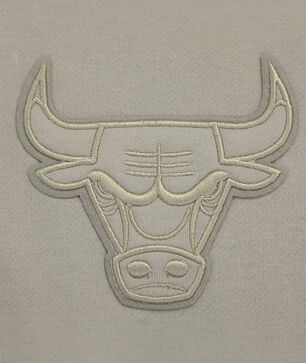 Chicago Bulls Neutral Drop Shoulder Fleece Pull Over Hoodie