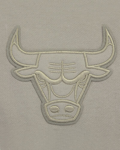 Chicago Bulls Neutral Drop Shoulder Fleece Pull Over Hoodie