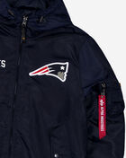 New Era Alpha Industries Historic L-2B New England Patriots Hooded Bomber Jacket 60564132 Blue 2