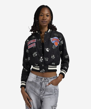 New York Knicks Denim Sequin Bomber