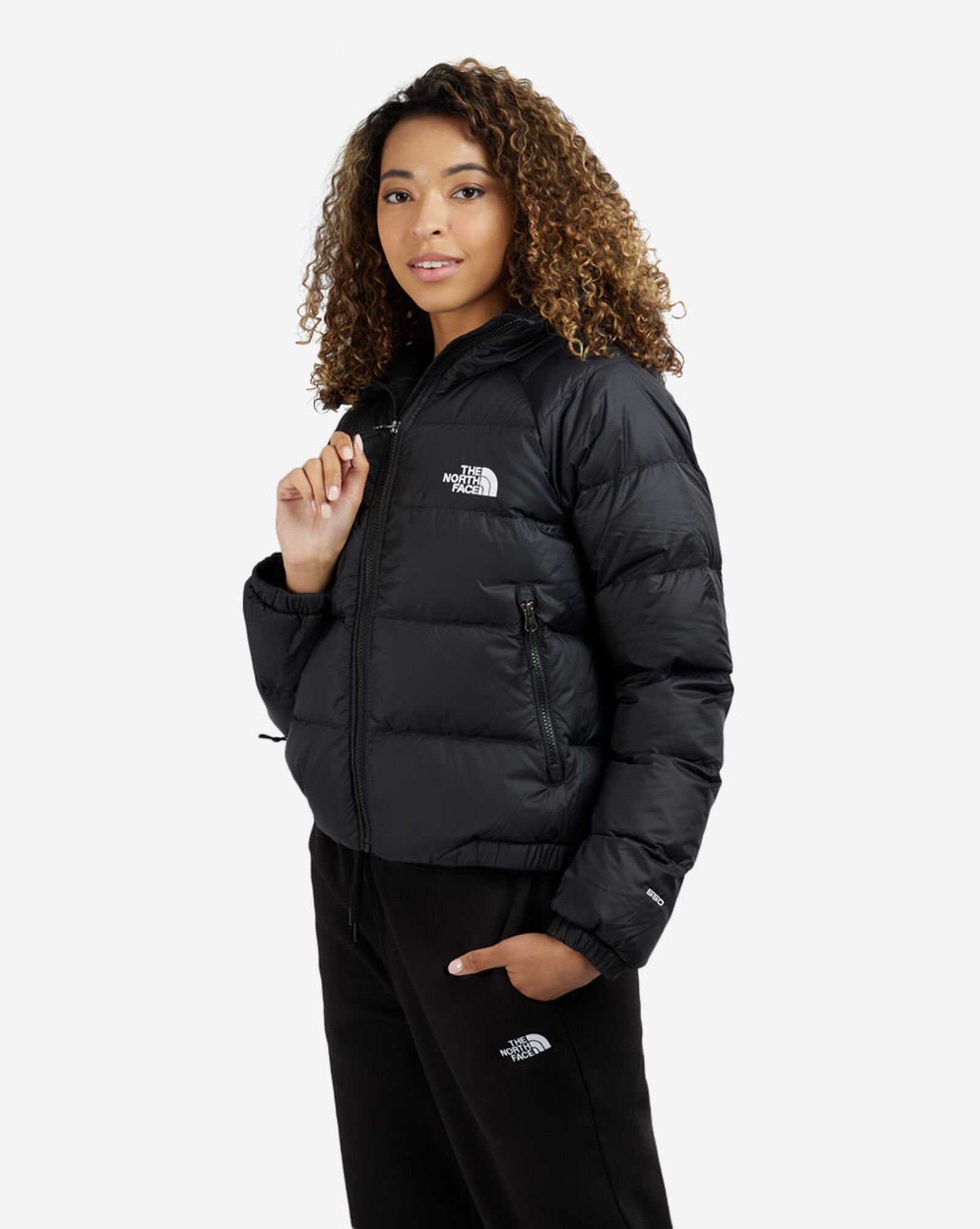 the north face hyalite down hooded jacket in black
