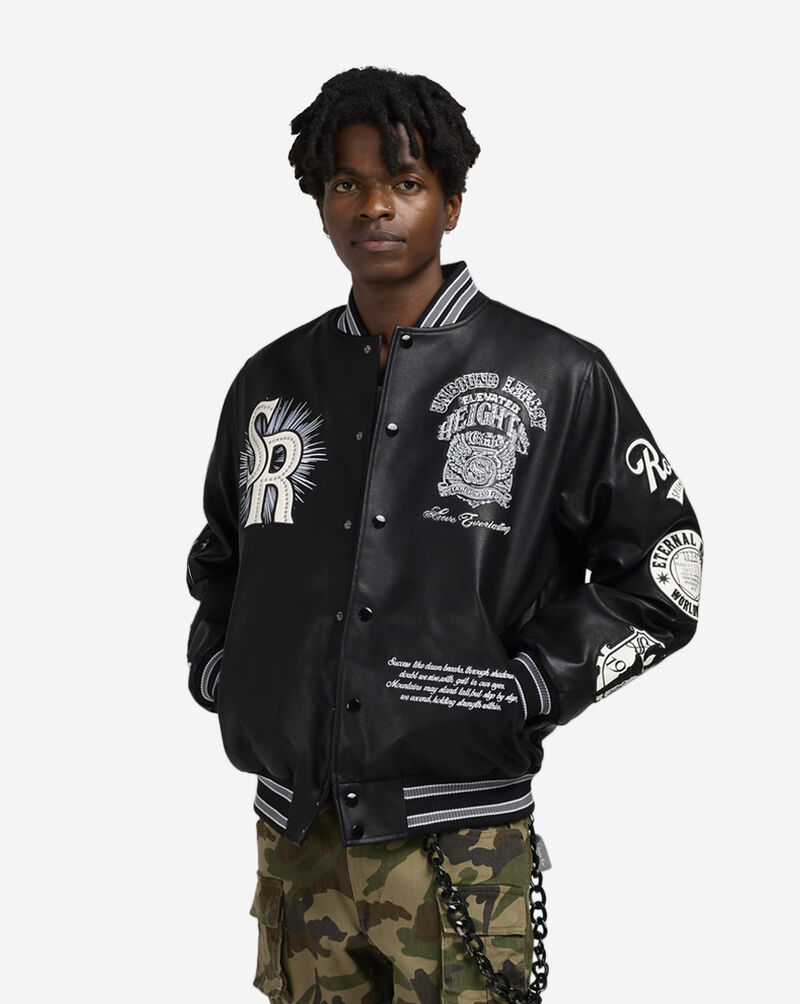 Smoke Rise Legacy PU Varsity Jacket OH25699SN-BLK Black 1