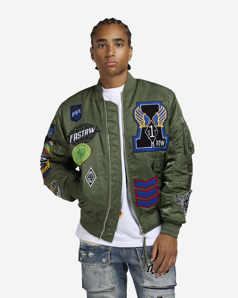 First Row Nylon Patch Jacket FRJ40045S-OLV Green 1