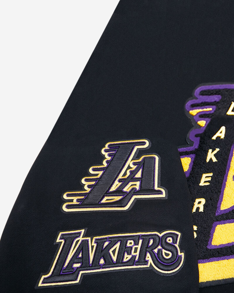 PRO STANDARD Los Angeles Lakers Mash Up Rib Fleece Crewneck BLL554171-BKP Black 4