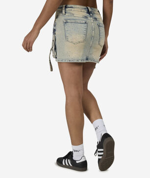 Cargo Rhinestone Mini Skirt