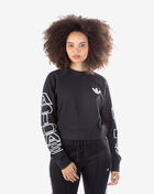 Cropped Letter Crewneck Sweatshirt