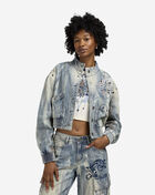 Smoke Rise Denim Bomber Jacket AJ25703SNZ-IB Blue 1