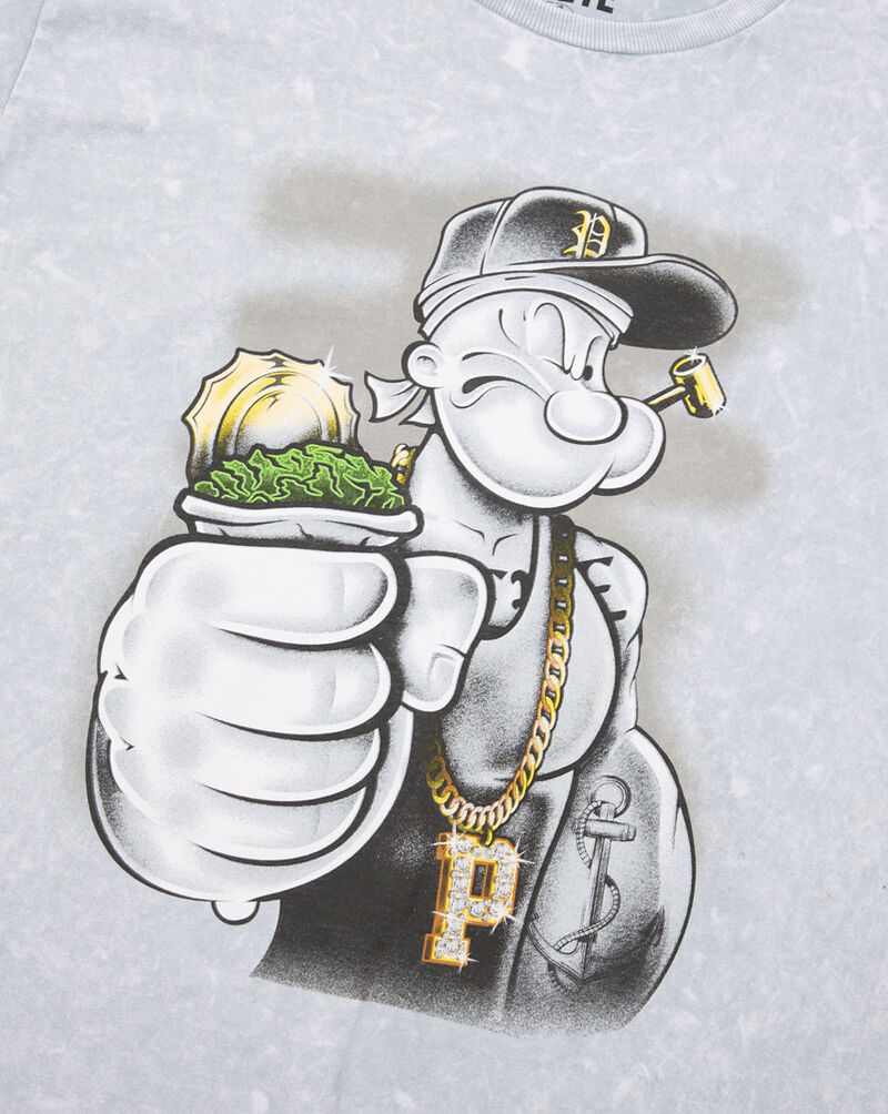 Graphic Tees Kids' Popeye Spinach Tee PPY2022YB Grey 2