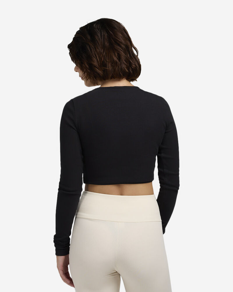 adidas Essential Long-Sleeve Crop Top IW5725 Black 2