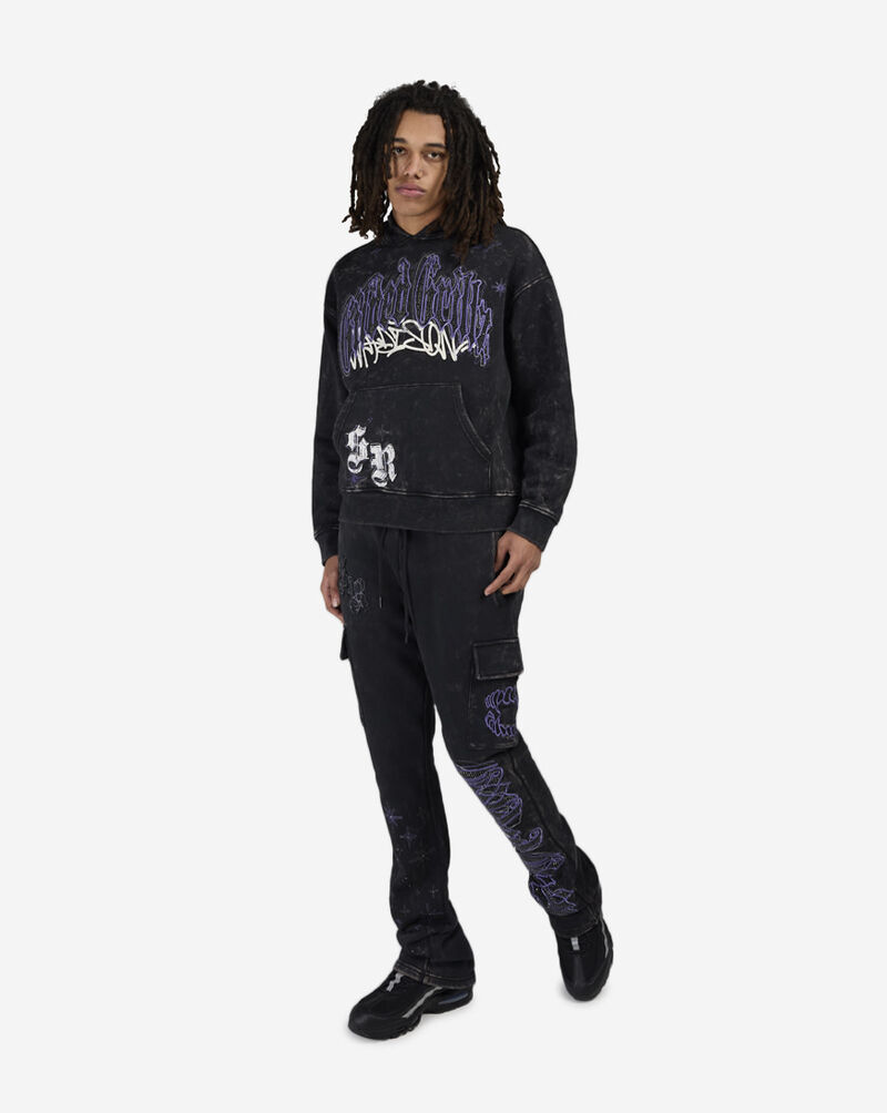 Smoke Rise Rhinestone Dystopia Stacked Fleece Pants  FP24655SN-VIO Purple 4