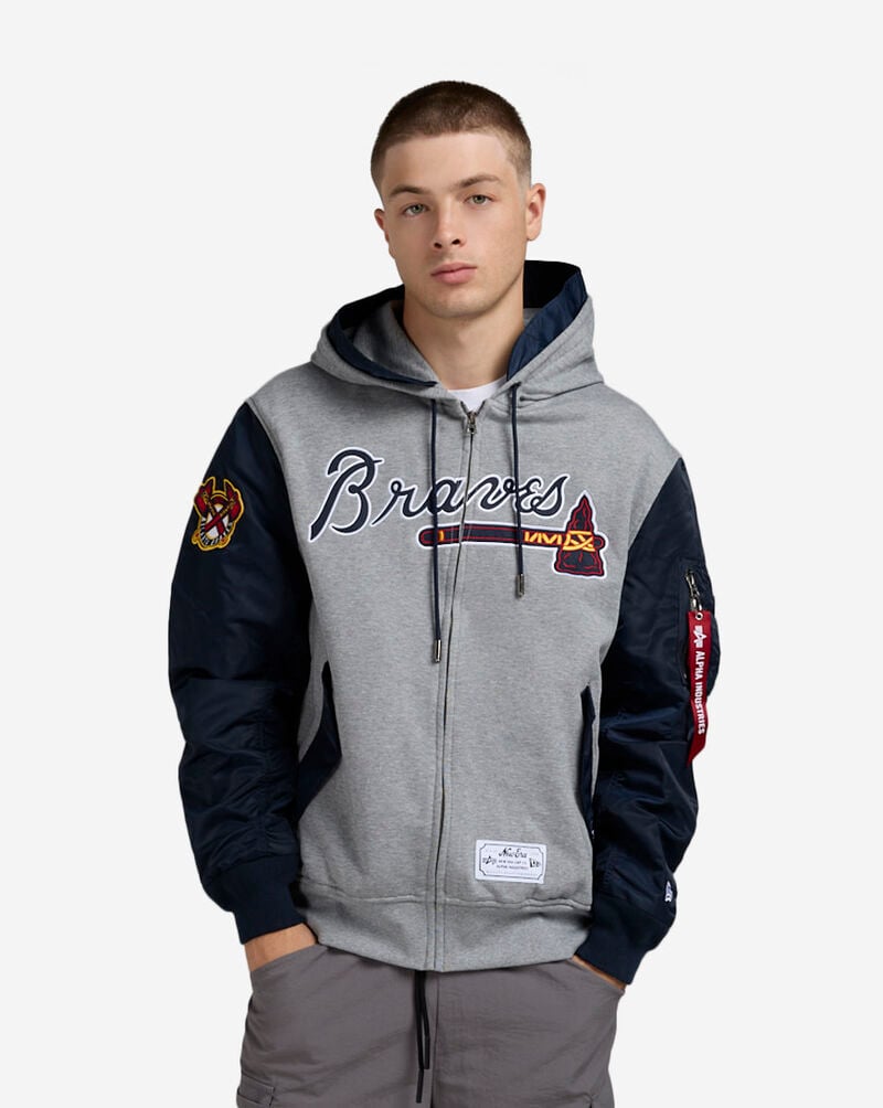 New Era Alpha Industries Atlanta Braves Bomber Jacket 60684026 Blue 1