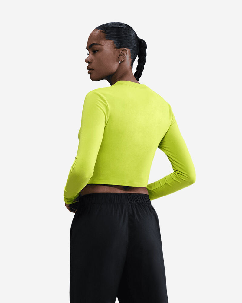 Nike NSW Chill Knit Slim Long-Sleeve Cropped Top HF5322-389 Green 2