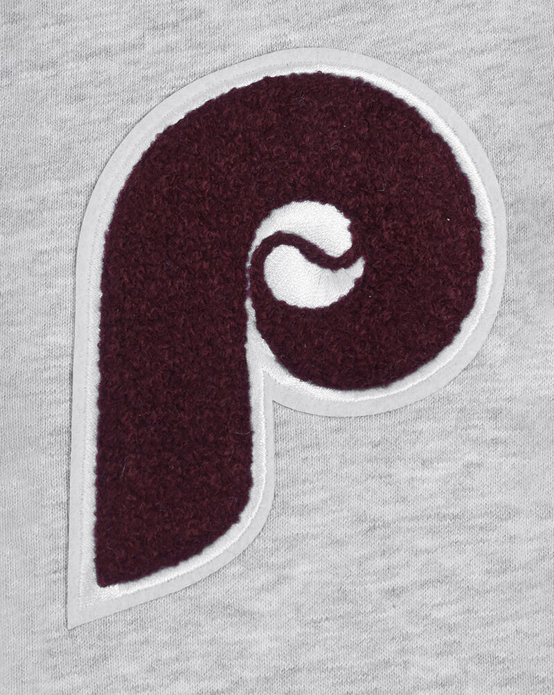 PRO STANDARD Philadelphia Phillies Classic Fleece Cropped Pull Over Hoodie  LPHC34590-HGR Grey 4