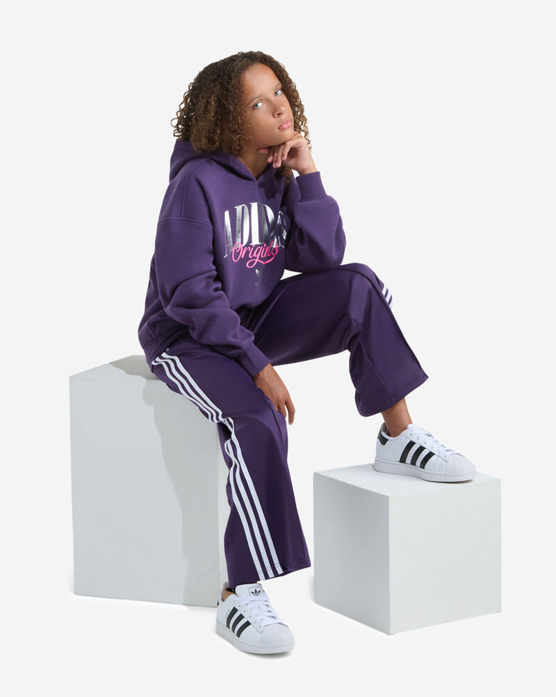 adidas Kids' Silver Foil Logo Fleece Hoodie  OA01197-AURORAPLUM Purple 3