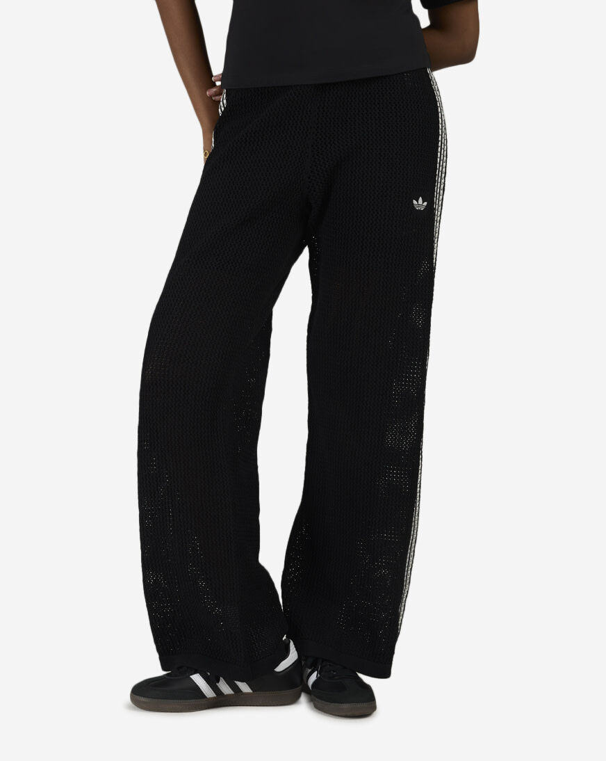 Shop adidas Knitted Crochet Firebird Track Pants KC6494 black