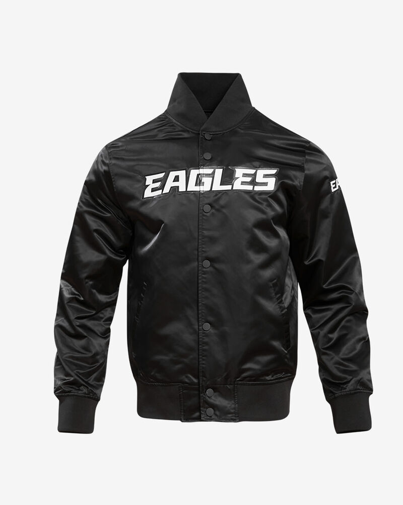PRO STANDARD Philadelphia Eagles Big Logo No Fill Satin Jacket FPE6410204-BLK Black 1