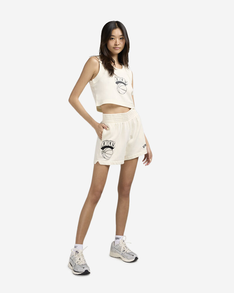 Mitchell  Ness New York Knicks Fleece Shorts BT8485-NYKCREA Beige 4