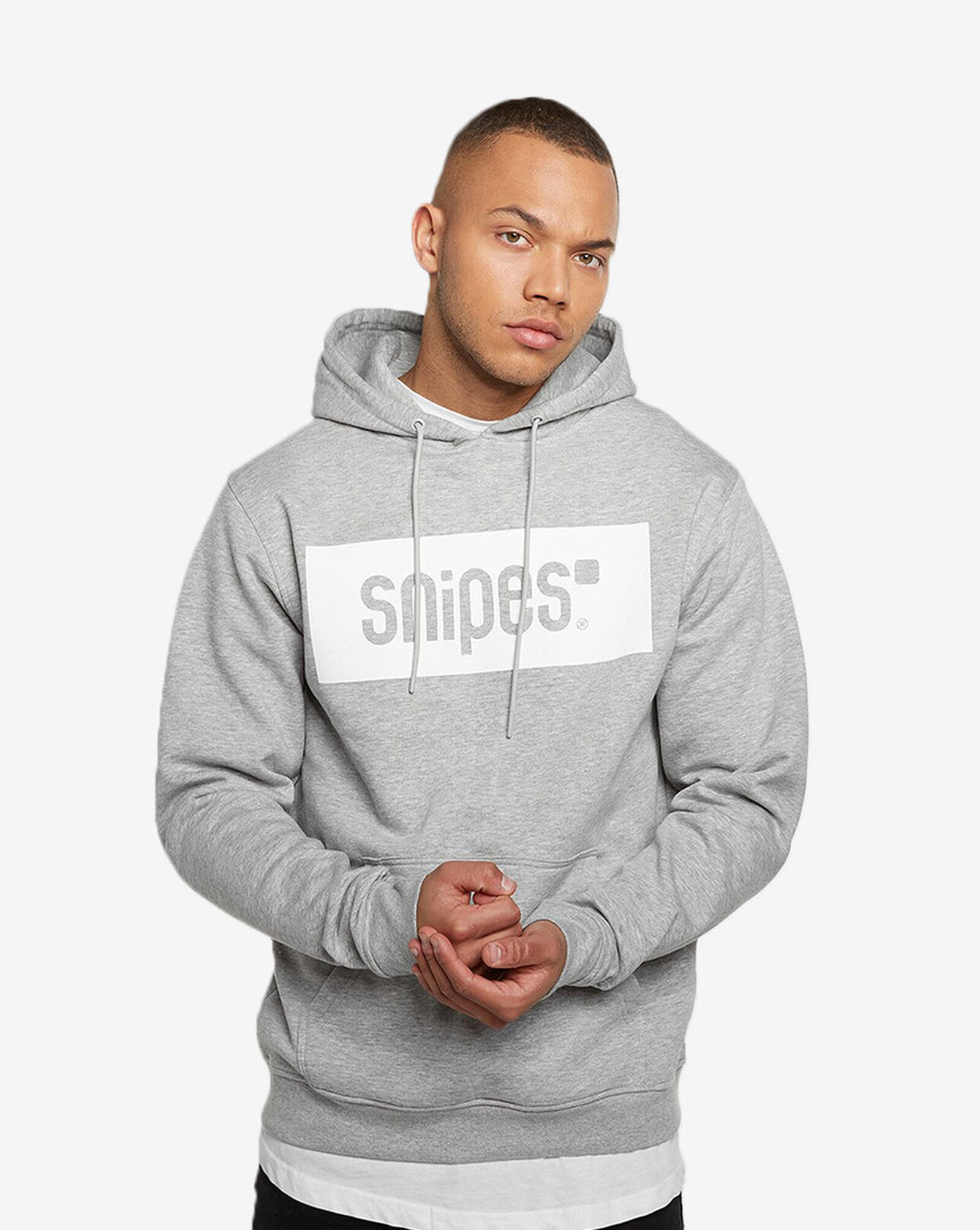 Shop SNIPES Box Logo Hoodie SN005E-HGREY-WHT grey | SNIPES USA
