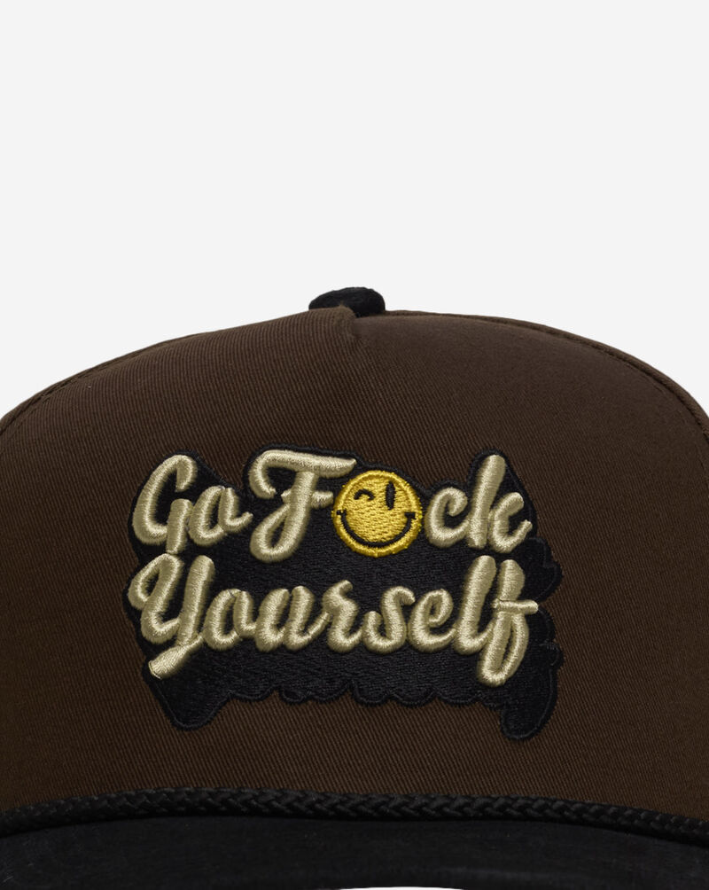 Field Grade Go F Yourself Twill Suede Trucker Hat 1005107 Brown 2
