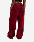 Von Dutch Double Waist Front Seam Washed Wide Leg Rhinestone Pant 7VND3B0827SN Red 2