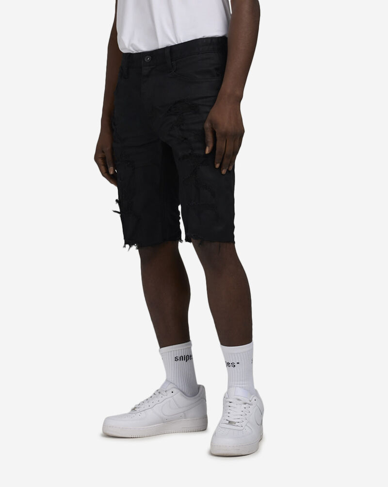 Distressed Rip and Repair Denim Shorts