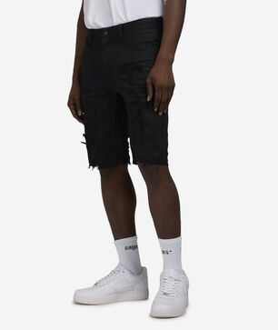 Distressed Rip and Repair Denim Shorts