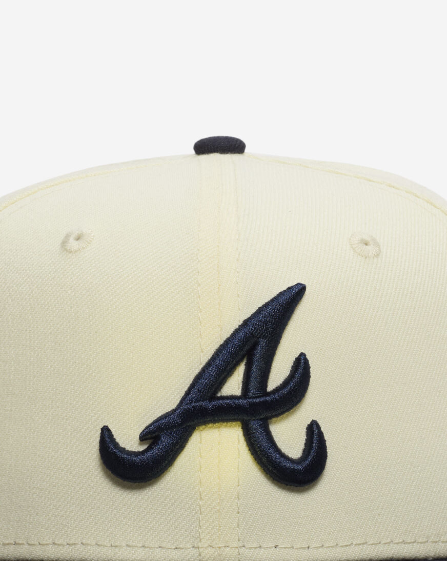 Shop New Era 59Fifty Atlanta Braves Core Fitted Hat 60956056 cream