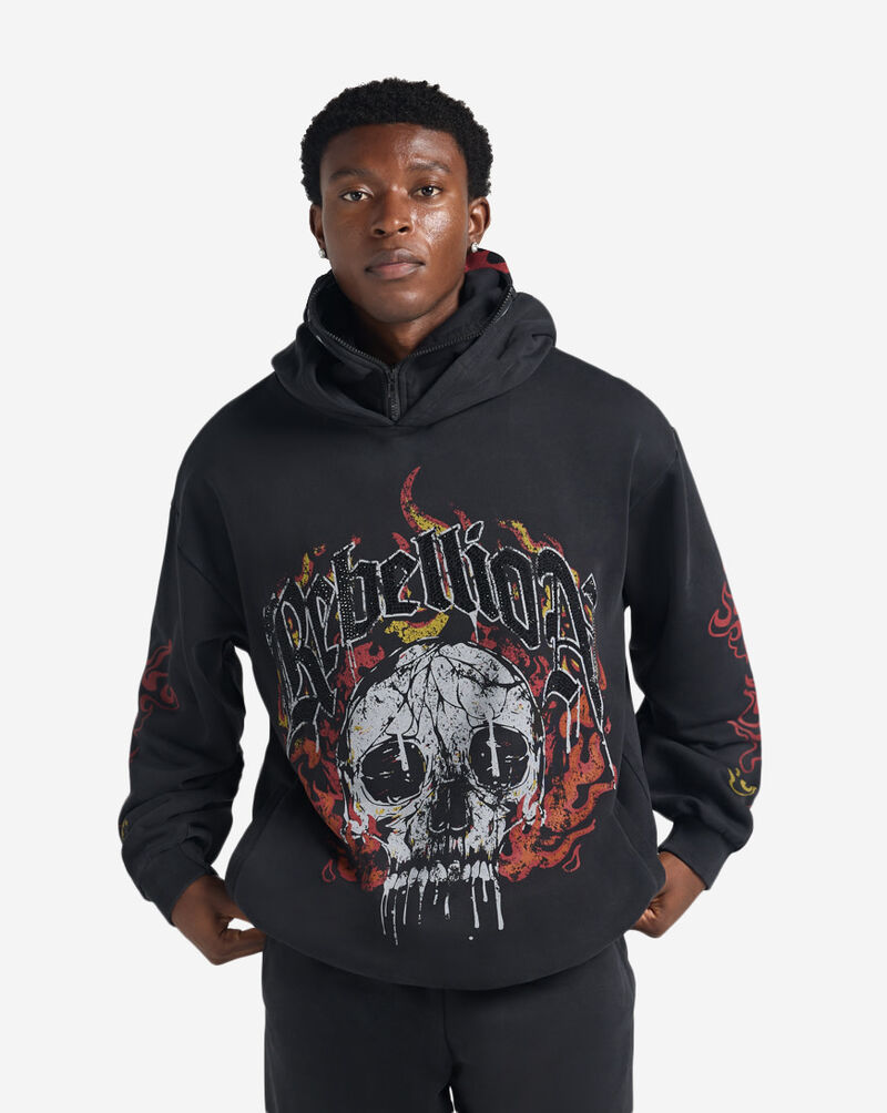 Decibel Flames Balaclava Hoodie DCB030-BLK Black 1