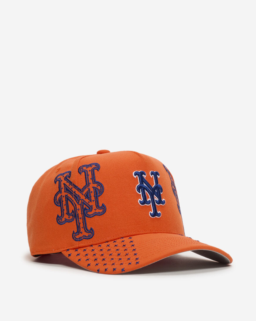 Shop Mitchell Ness New York Mets Pro Pinch Triple Logo Snapback