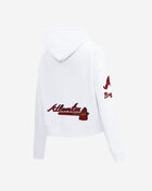 PRO STANDARD Atlanta Braves Classic Cropped Pullover Hoodie LABC34341-WHT White 3