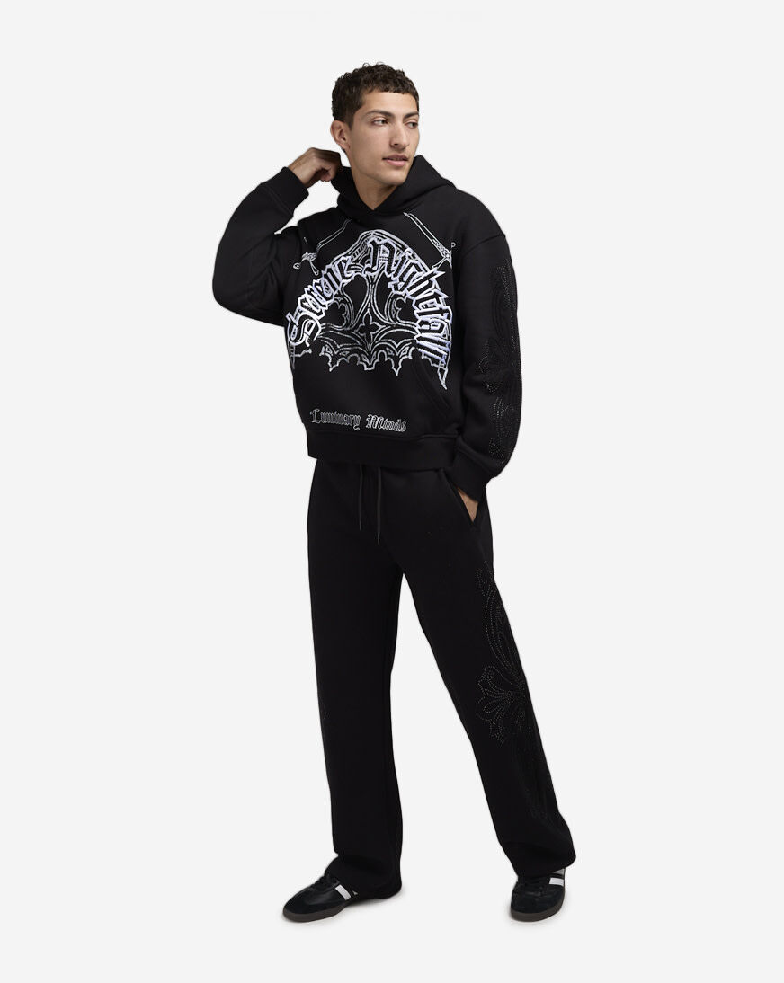 Shop Smoke Rise Dystopia Fleece Pants FP25172SN-BLK black | SNIPES USA