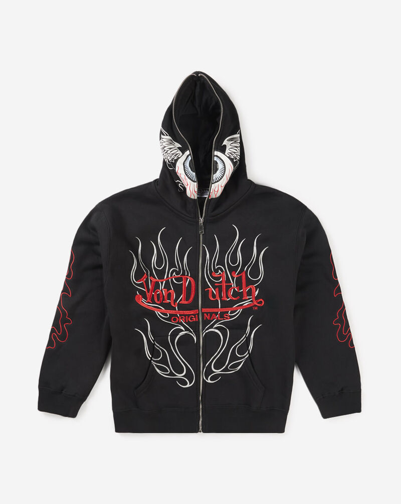 Von Dutch Kids' Eyeball Zip-Up Fleece Hoodie VND2B0084 Black 1