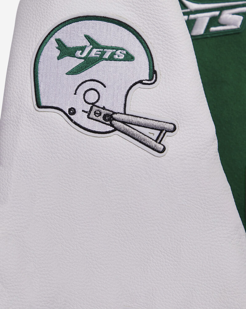 PRO STANDARD New York Jets Retro Classic Rib Wool Varsity Jacket FNJH410285-KWH Green 2