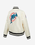 PRO STANDARD Miami Dolphins Retro Classic Rib Satin Jacket FMDU44142-EBK cream 3