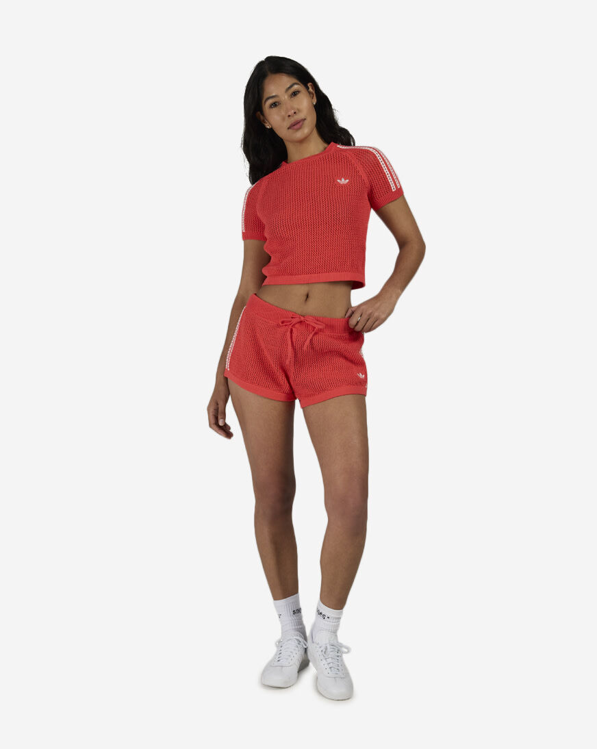 Shop adidas Knitted Crochet Shorts KC6479 red | SNIPES USA