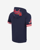 Atlanta Braves Classic Chenille Double Knit Short Sleeve Pull Over Hoodie 