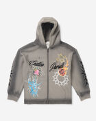 Smoke Rise Kids' Sticker Rhinestone Full Zip Washed Fleece Hoodie BFO26F542SN Grey 1