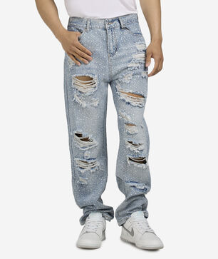 Rhinestone Rip and Repair Jeans