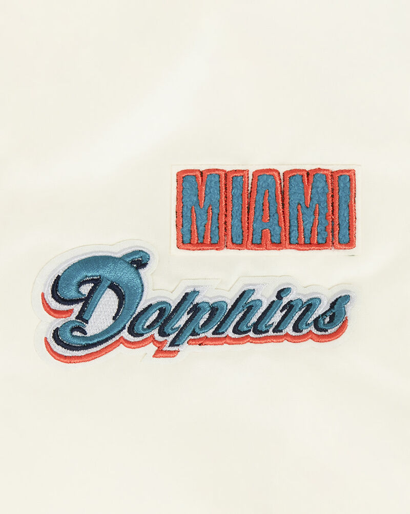 PRO STANDARD Miami Dolphins Retro Classic Rib Satin Jacket FMDU44142-EBK cream 4