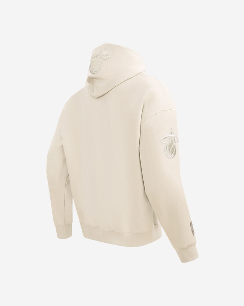PRO STANDARD Miami Heat Neutral Drop Shoulder Fleece Pull Over Hoodie BMH558734-EGG cream 3