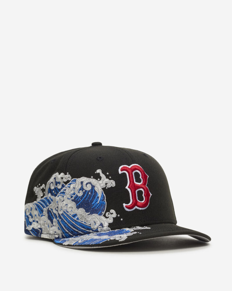 New Era 59Fifty Boston Red Sox Wave Fitted Hat 60853370 Black 1